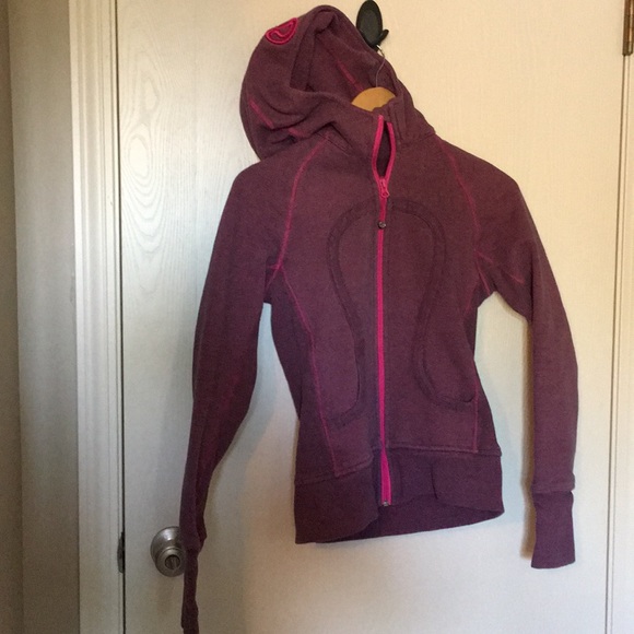 Lululemon Hot Pink and Grey Striped Hoodie - Picture 1 of 10